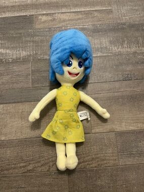 Blue-Haired Yellow Dress Plush Doll - Kids Stuffed Toy